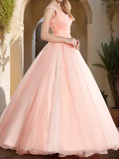 Ball Gown V-Neck Sleeveless Sequins Prom Dresses — view 3