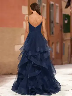 Ball Gown V-Neck Sleeveless Tiered Prom Dresses — LV33801730 — view 2