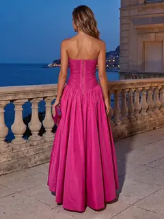 A-Line/Princess Strapless Sleeveless Floor-Length Evening Dresses with Ruched — LV38134530 — view 2