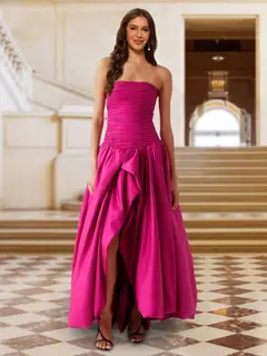 A-Line/Princess Strapless Sleeveless Evening Dresses with Ruched — LV87090178 — view 1