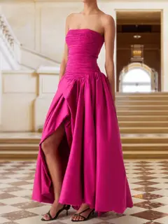 A-Line/Princess Strapless Sleeveless Evening Dresses with Ruched — LV87090178 — view 3
