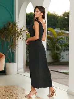 Sheath/Column One-Shoulder Short Women's Dresses with Split Side — LV31734018 — view 2