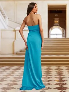 Sheath/Column Strapless Sleeveless Evening Dresses with Ruffles — view 2