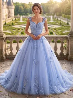 Ball Gown Sweetheart Sleeveless Lace Prom Dresses — view 1