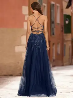 A-Line/Princess Scoop Sleeveless Applique Prom Dresses — LV62833154 — view 2