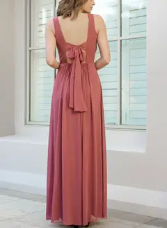 A-Line/Princess V-Neck Floor-length Long Bridesmaid Dresses — LV82521397 — view 3