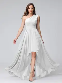 A-Line/Princess One-Shoulder Sleeveless Asymmetrical Bridemaid Dresses with Pockets — view 20