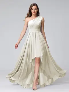 A-Line/Princess One-Shoulder Sleeveless Asymmetrical Bridemaid Dresses with Pockets — view 21