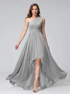 A-Line/Princess One-Shoulder Sleeveless Asymmetrical Bridemaid Dresses with Pockets — view 22