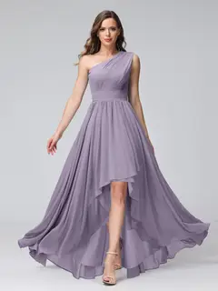 A-Line/Princess One-Shoulder Sleeveless Asymmetrical Bridemaid Dresses with Pockets — view 39