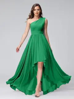 A-Line/Princess One-Shoulder Sleeveless Asymmetrical Bridemaid Dresses with Pockets — view 64