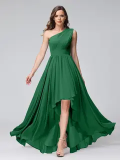 A-Line/Princess One-Shoulder Sleeveless Asymmetrical Bridemaid Dresses with Pockets — view 67
