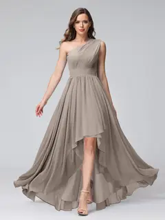 A-Line/Princess One-Shoulder Sleeveless Asymmetrical Bridemaid Dresses with Pockets — view 73