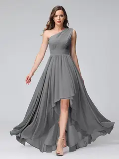 A-Line/Princess One-Shoulder Sleeveless Asymmetrical Bridemaid Dresses with Pockets — view 75