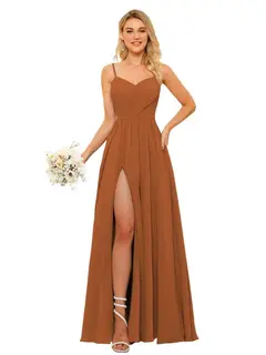 A-Line/Princess Chiffon Square Neckline Sleeveless Floor-Length Bridesmaid Dresses — view 7