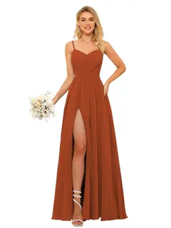 A-Line/Princess Chiffon Square Neckline Sleeveless Floor-Length Bridesmaid Dresses — view 27