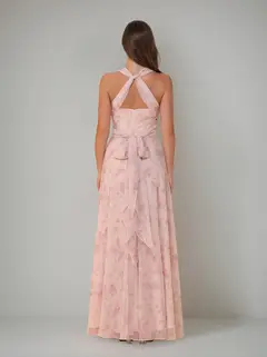 A-Line/Princess One-Shoulder Sleeveless Floor-Length Bridesmaid Dresses with Split Side & Pleated — view 6