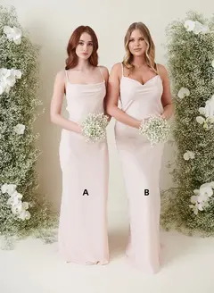Sheath/Column Spaghetti Straps Floor-length Long Bridesmaid Dresses — LV94285109 — view 1
