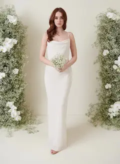 Sheath/Column Spaghetti Straps Floor-length Long Bridesmaid Dresses — LV94285109 — view 3