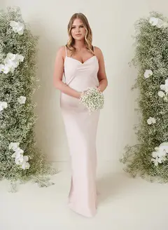 Sheath/Column Spaghetti Straps Floor-length Long Bridesmaid Dresses — LV94285109 — view 5