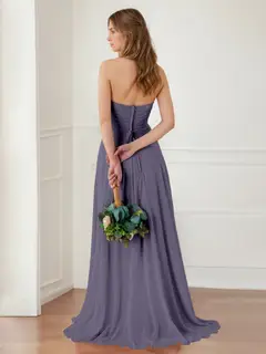 A-Line/Princess Sweetheart Neck Sleeveless Floor-Length Bridesmaid Dresses with Ruffles — LV34749237 — view 2