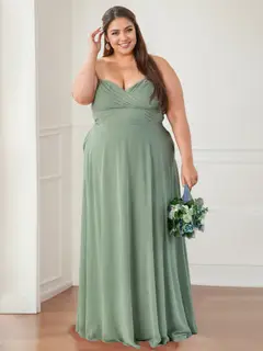 A-Line/Princess Sweetheart Neck Sleeveless Floor-Length Bridesmaid Dresses with Ruffles — LV34749237 — view 3