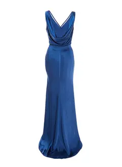 Sheath/Column V-Neck Floor-length Long Bridesmaid Dresses With Split Side — view 3