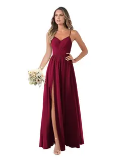A-Line/Princess Chiffon Sleeveless Floor-Length Bridesmaid Dresses — view 2