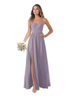 A-Line/Princess Chiffon Sleeveless Floor-Length Bridesmaid Dresses — view 3