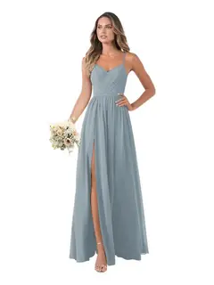 A-Line/Princess Chiffon Sleeveless Floor-Length Bridesmaid Dresses — view 5