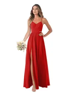 A-Line/Princess Chiffon Sleeveless Floor-Length Bridesmaid Dresses — view 6