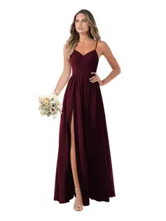A-Line/Princess Chiffon Sleeveless Floor-Length Bridesmaid Dresses — view 7
