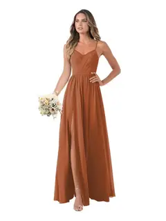 A-Line/Princess Chiffon Sleeveless Floor-Length Bridesmaid Dresses — view 8