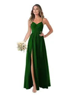 A-Line/Princess Chiffon Sleeveless Floor-Length Bridesmaid Dresses — view 9