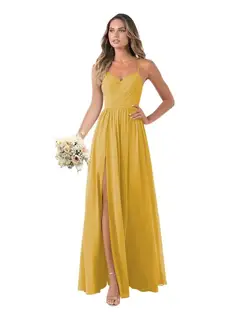 A-Line/Princess Chiffon Sleeveless Floor-Length Bridesmaid Dresses — view 10