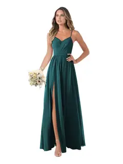 A-Line/Princess Chiffon Sleeveless Floor-Length Bridesmaid Dresses — view 13