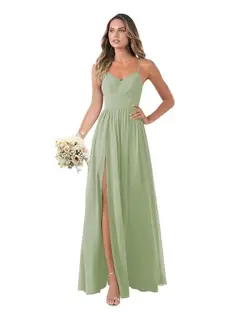 A-Line/Princess Chiffon Sleeveless Floor-Length Bridesmaid Dresses — view 17