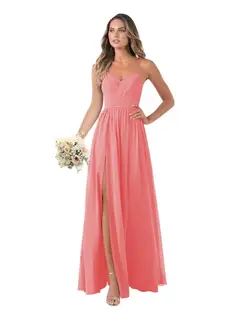 A-Line/Princess Chiffon Sleeveless Floor-Length Bridesmaid Dresses — view 19