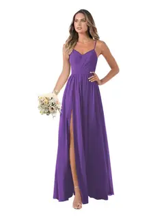 A-Line/Princess Chiffon Sleeveless Floor-Length Bridesmaid Dresses — view 22