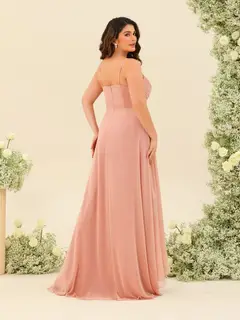A-Line/Princess Asymmetrical Spaghetti Straps Ruffles Plus Size Bridesmaid Dresses — view 2