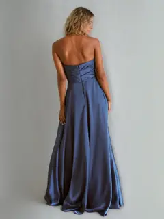 A-Line/Princess Sweetheart Sleeveless Ruched Floor-Length Backless Pleated Bridesmaid Dresses — view 2