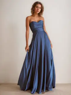 A-Line/Princess Sweetheart Sleeveless Ruched Floor-Length Backless Pleated Bridesmaid Dresses — view 3