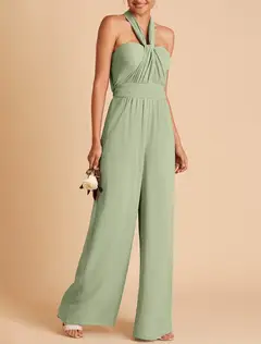 Jumpsuits Halter Floor-length Long Bridesmaid Dresses — view 3