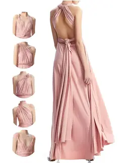 A-Line/Princess Sleeveless Floor-Length Convertible Multi-way Bridesmaid Dresses — view 1