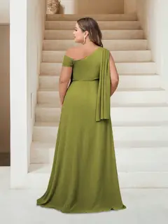 A-Line/Princess One-Shoulder Floor-Length Sleeveless Plus Size Bridesmaid Dresses — view 2