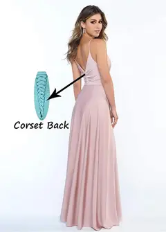 A-Line/Princess Satin V-Neck Sleeveless Floor-Length Bridesmaid Dresses — view 2