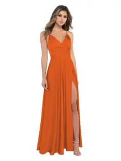 A-Line/Princess Satin V-Neck Sleeveless Floor-Length Bridesmaid Dresses — view 37