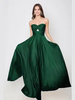 Sheath/Column Sweetheart Sleeveless Ruched Long Bridesmaid Dresses — view 3