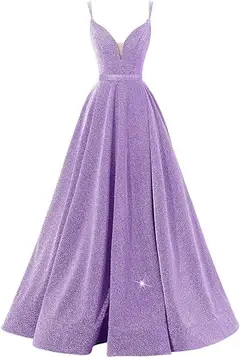 A-Line/Princess Spaghetti Straps V Neck Floor-Length Bridesmaid Dresses with Slit — view 1
