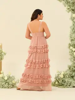 A-Line/Princess Floor-Length Sleeveless Plus Size Bridesmaid Dresses With Appliques — view 2